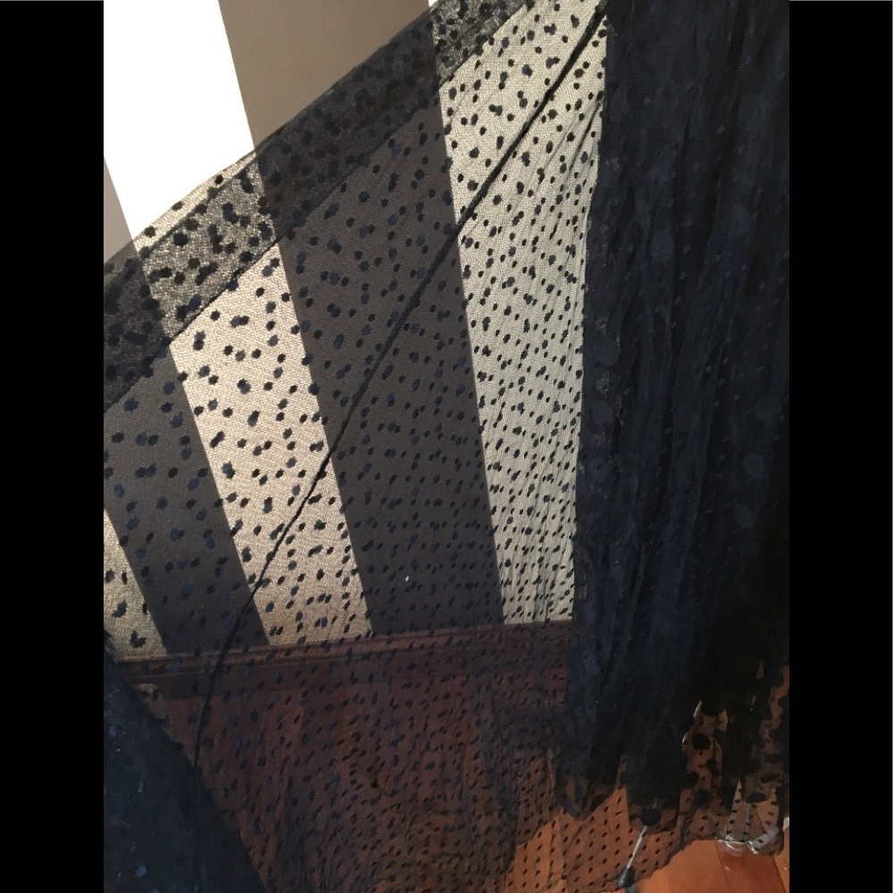 Hiche Dotted Mesh Maxi Black Skirt XS - Picture 8 of 8